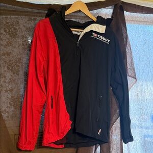 Tissot Women’s Black and Red Zip-Up Jacket Size L